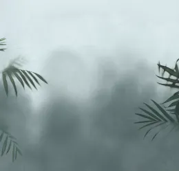 VIVI | Carta da parati foglie verdi con fondo sfumato